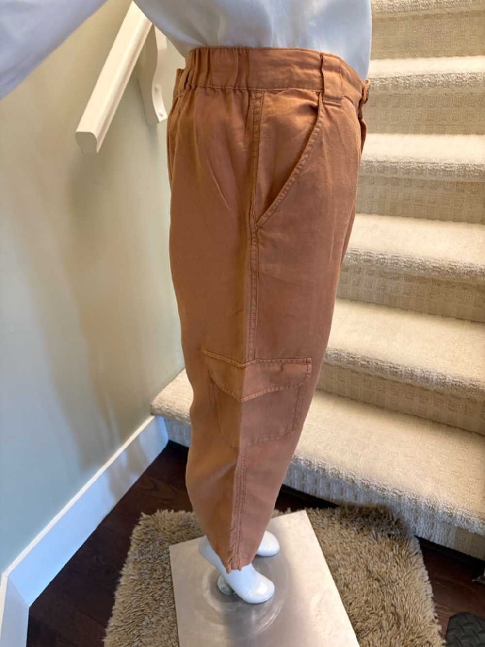 RACHEL Rachel Roy Burnt Orange Linen Pants. Sz XL Like New, Vintage Style.